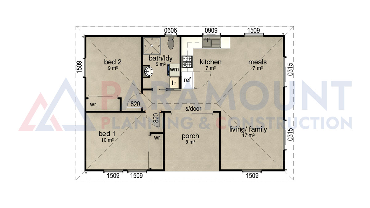 70m2 two bedroom granny flat floor plans